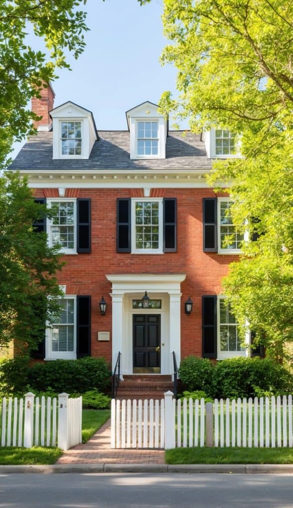 32 Red Brick Home Exterior With Black Shutters for a Bold, Timeless ...