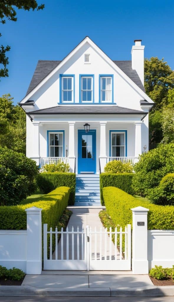 23 White Home Exterior With Blue Trim: Coastal-Inspired Designs - Bloom ...