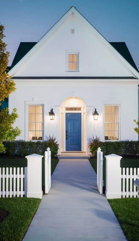 21 White Home Exterior With Blue Doors for Timeless Charm - Bloom & Brick