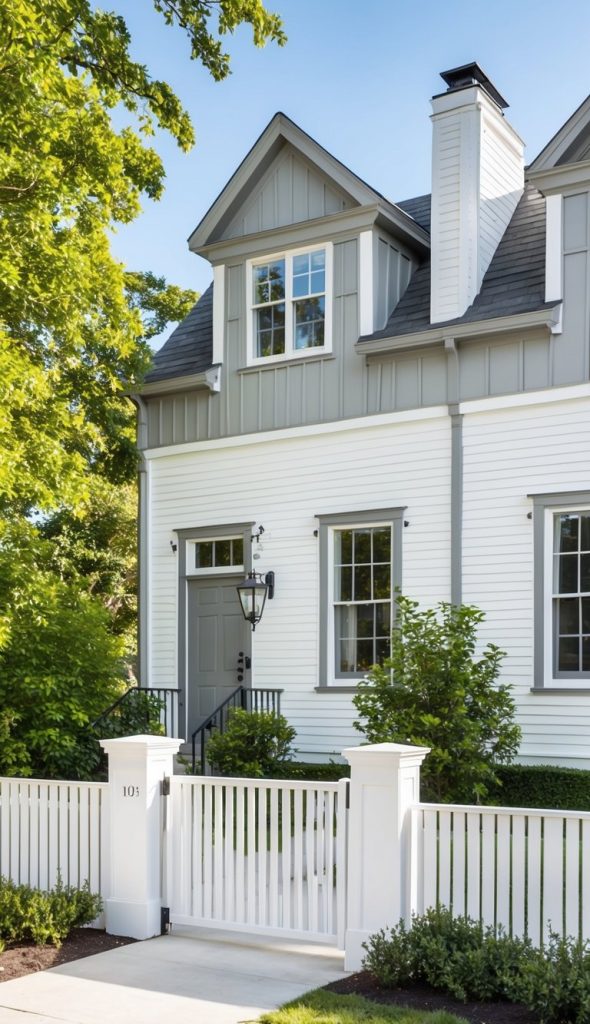 32 White Home Exterior with Gray Trim Ideas: Timeless Elegance for ...