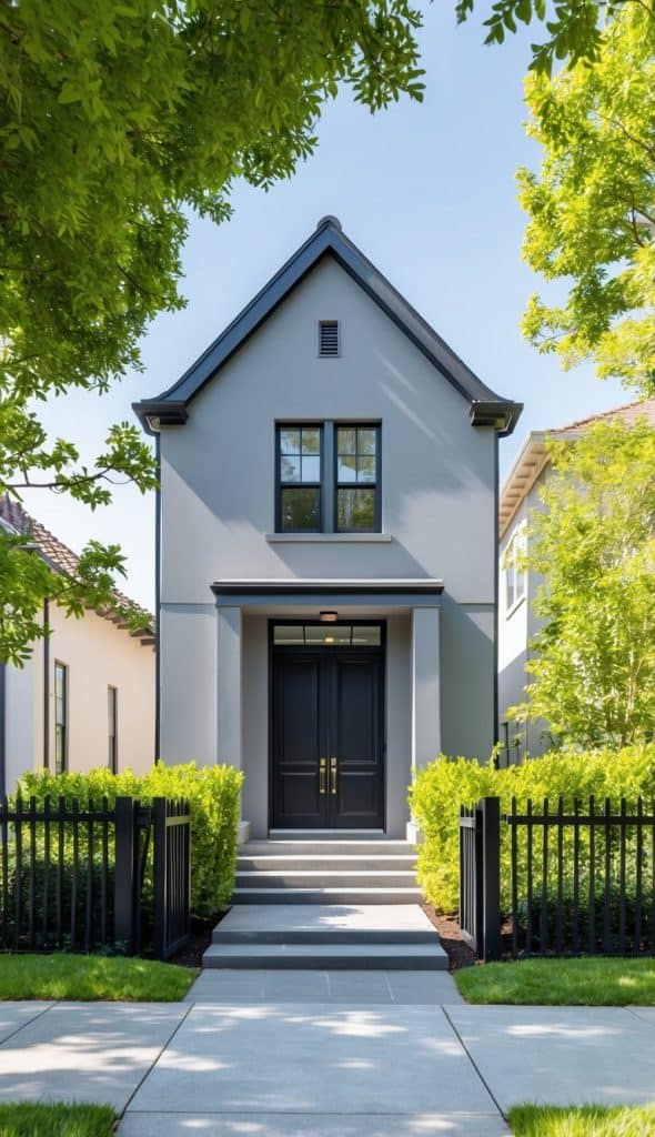 19 Gray Home Exterior with Black Doors: Chic Modern Style for Your House