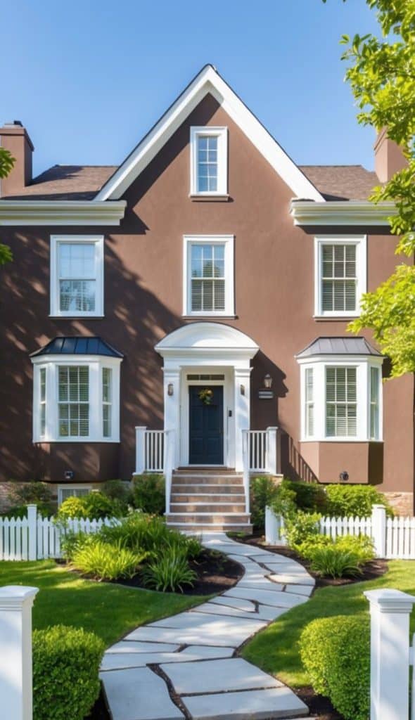 21 Brown Home Exterior With White Trim Ideas for a Timeless Look ...