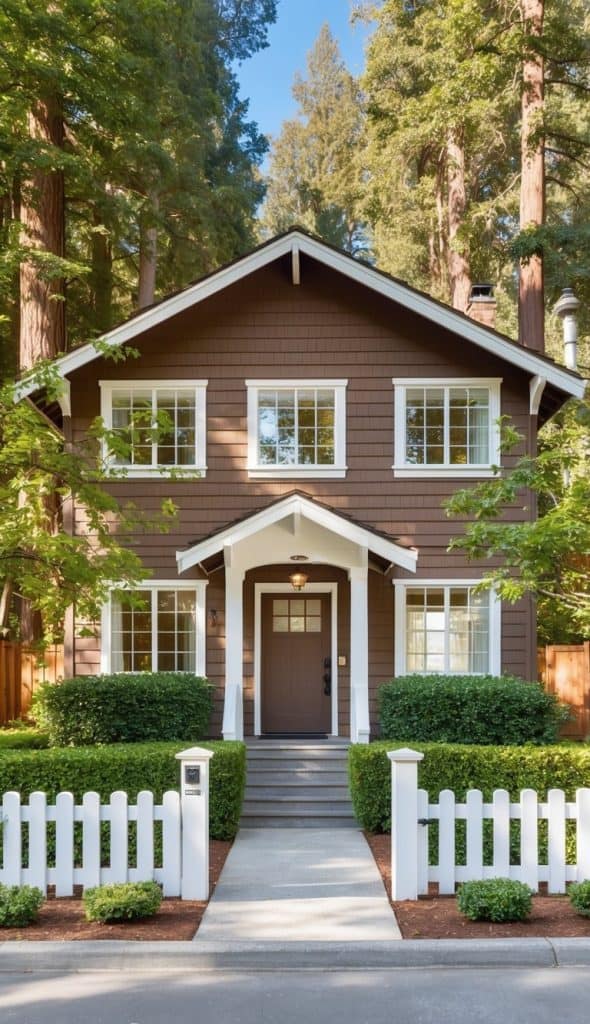 21 Brown Home Exterior With White Trim Ideas for a Timeless Look ...