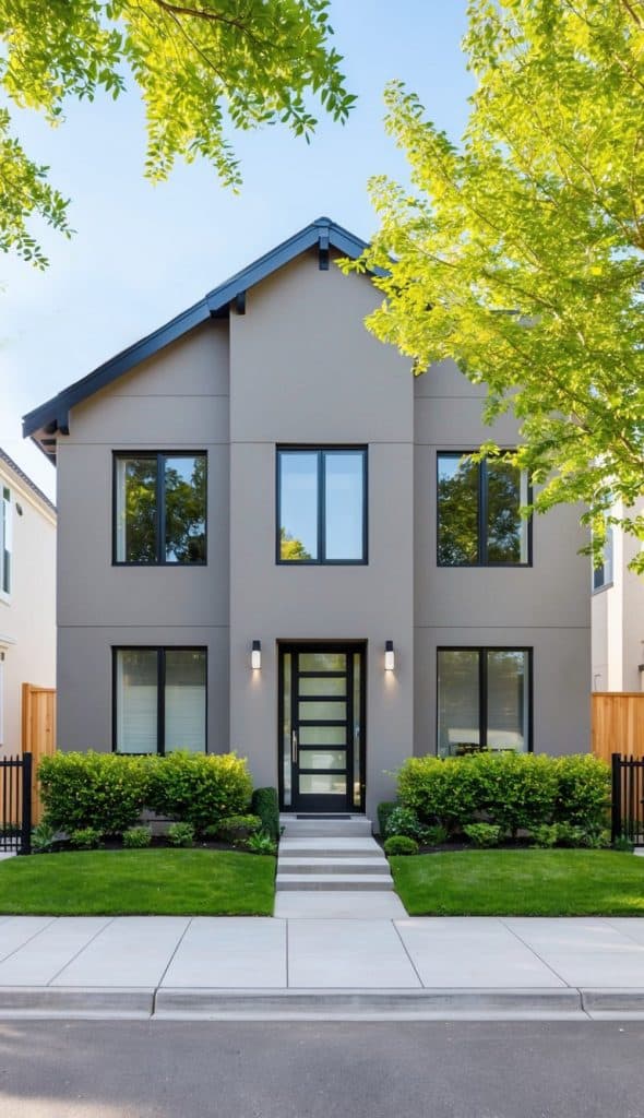 38 Gray Home Exterior with Black Windows That Offer Modern Elegance ...