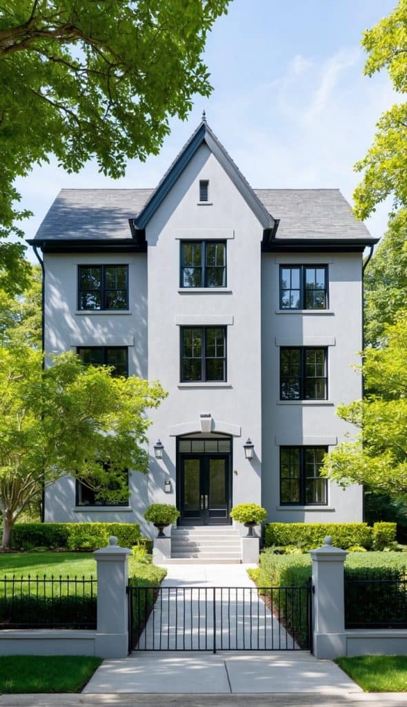 38 Gray Home Exterior with Black Windows That Offer Modern Elegance ...