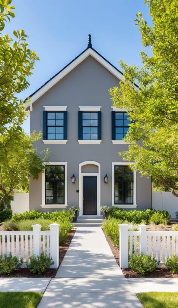 38 Gray Home Exterior with Black Windows That Offer Modern Elegance ...