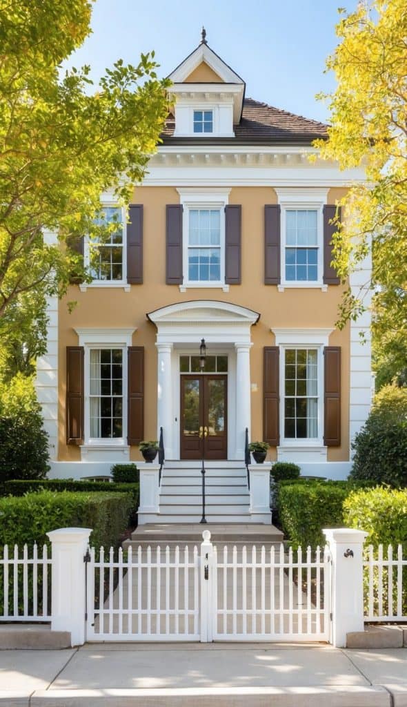 17 White Home Exterior with Brown Trim: Cozy and Classic Designs ...