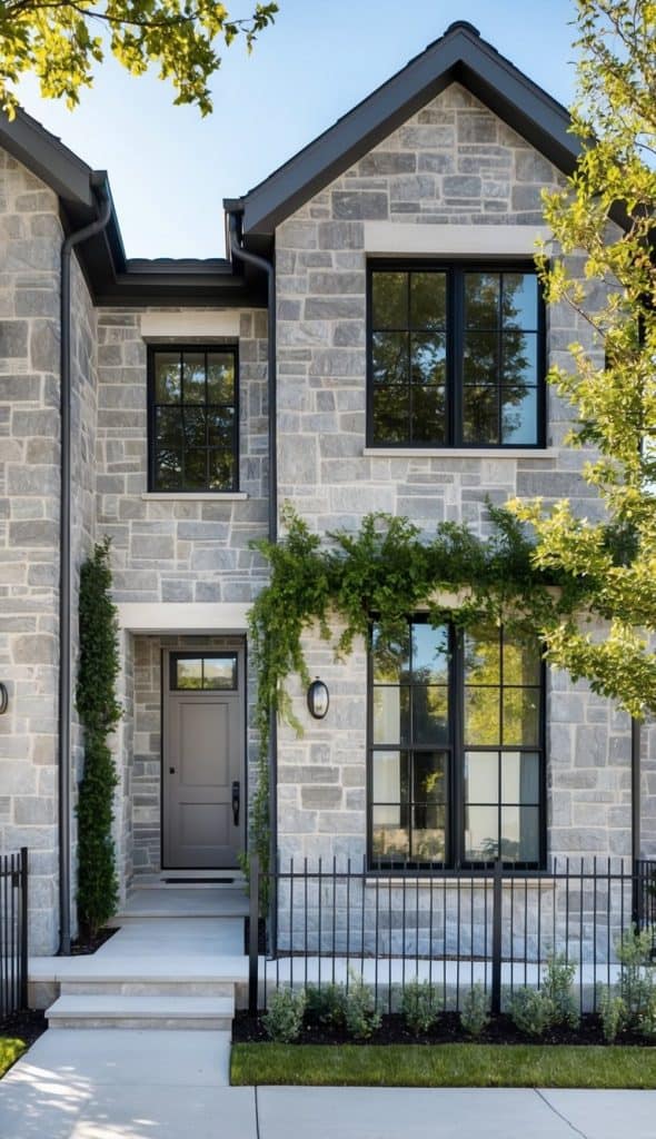 38 Gray Home Exterior with Black Windows That Offer Modern Elegance ...