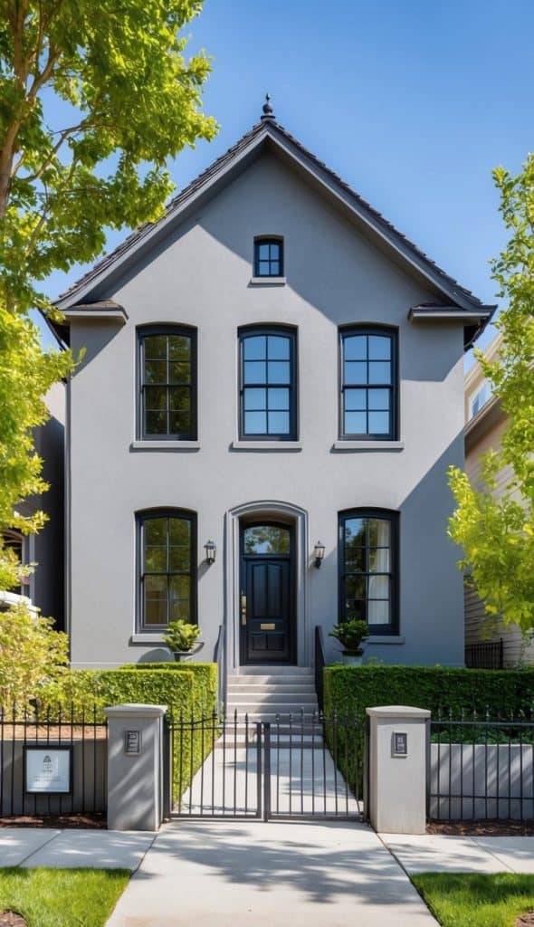 38 Gray Home Exterior with Black Windows That Offer Modern Elegance ...