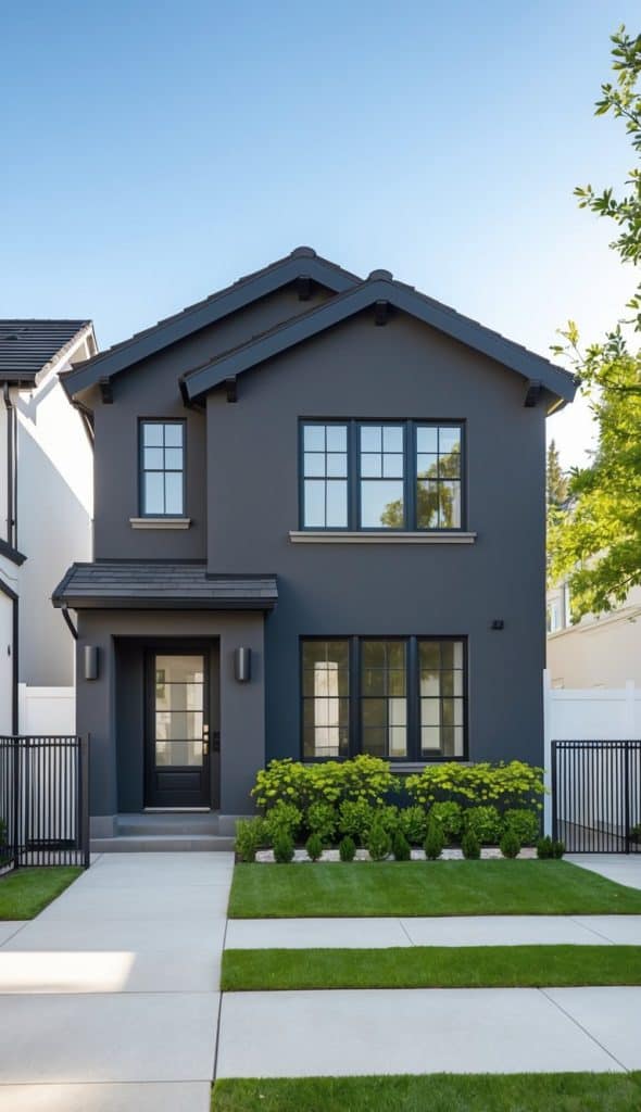 38 Gray Home Exterior with Black Windows That Offer Modern Elegance ...