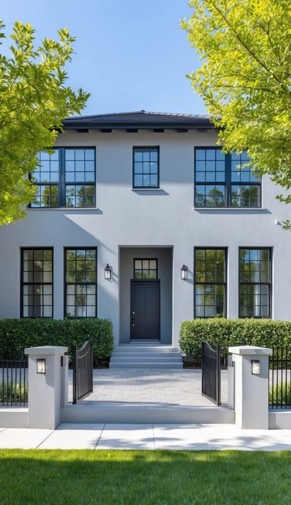 38 Gray Home Exterior with Black Windows That Offer Modern Elegance ...