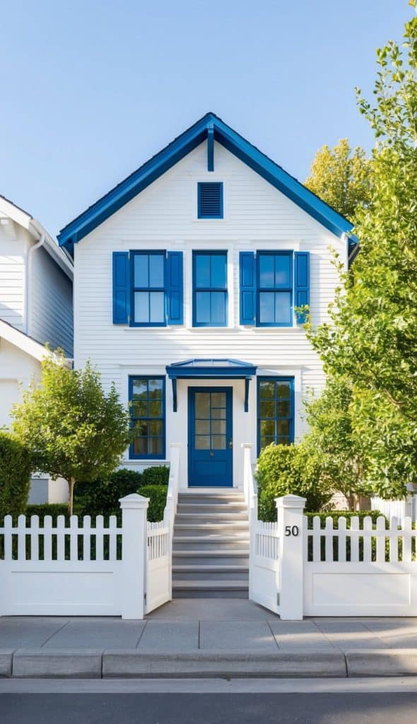 23 White Home Exterior With Blue Trim: Coastal-Inspired Designs - Bloom ...
